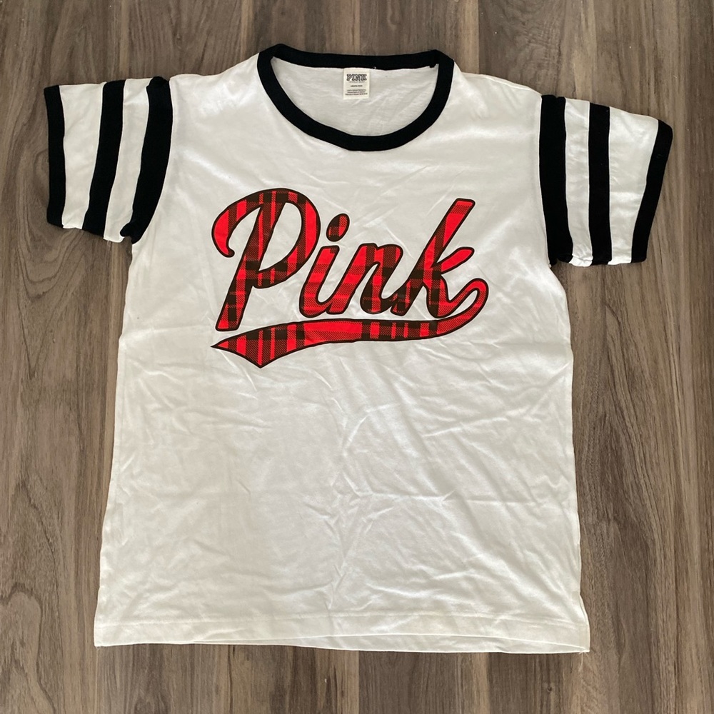 PINK—Red, Black, and White Tshirt
